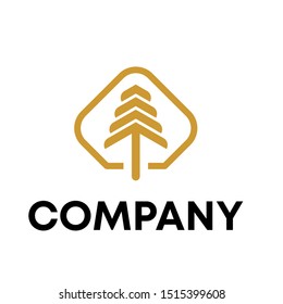 Vector illustration of pines tree Logo Design Template