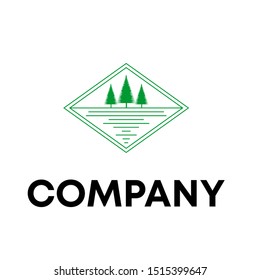 Vector illustration of pines tree Logo Design Template