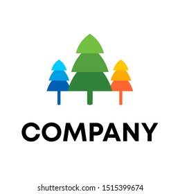 Vector illustration of pines tree Logo Design Template