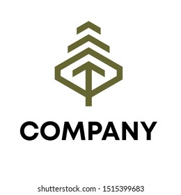 Vector illustration of pines tree Logo Design Template