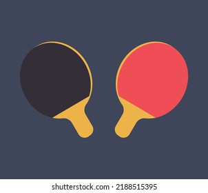 Vector illustration of ping pong ball and rackets 