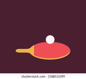 Vector illustration of ping pong ball and racket