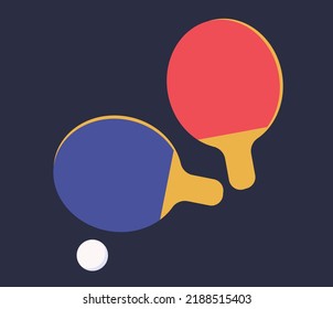 Vector illustration of ping pong ball and rackets 