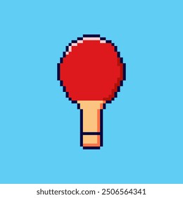 Vector Illustration of Ping Pong Paddle with Pixel Art Design, perfect for game assets themed designs