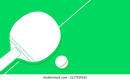 Vector illustration of ping pong player in action. Sport concept
