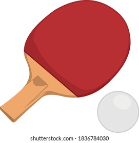 Vector illustration of ping pong racket and ball emoticon