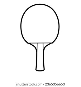 Vector illustration of ping pong racket lineart isolated for coloring on white background