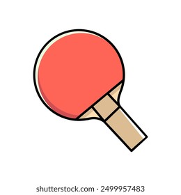 vector illustration of ping pong racket in flat style isolated on white background