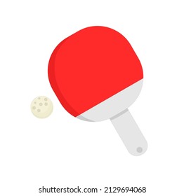 Vector illustration of a ping pong stick and ball, perfect for sports advertising