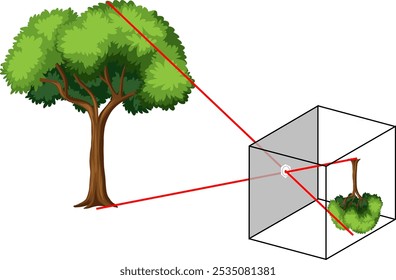 Ilustração vetorial de uma câmera Pinhole. 