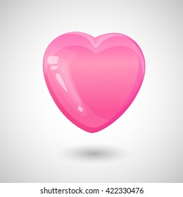 Vector illustration with a pink 3D heart