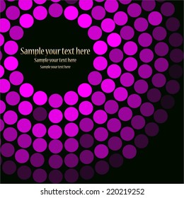 Vector illustration of Pink abstract dots on black