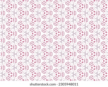 Vector Illustration of Pink Abstract Mandala or Ikat Texture Seamless Pattern for Wallpaper Background.

