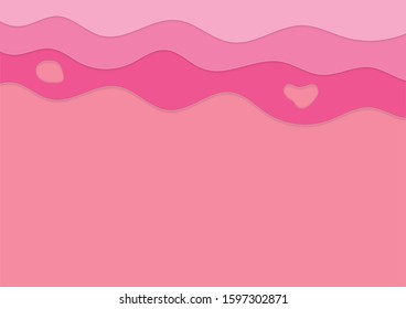 Vector illustration of Pink abstract paper cutting 