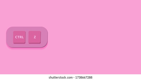 Vector illustration of pink background with CTRL Z key