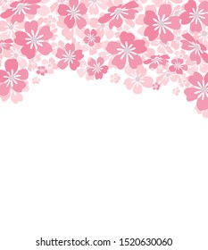 Vector illustration pink background from silhouettes of flowers. Background with floral decorations. Banner templatet