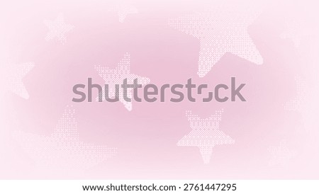 Vector illustration of a pink background with white halftone stars of varying sizes, creating a dreamy and whimsical atmosphere.