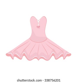 Vector illustration pink ballet dress. Ballet tutu for ballerina. 