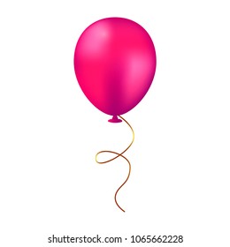 Vector illustration of a pink balloon isolated on white