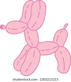 Vector illustration of a pink balloon puppy.