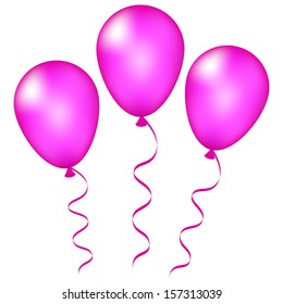 Vector illustration of pink balloons
