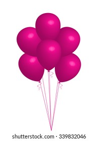 Vector illustration of pink balloons