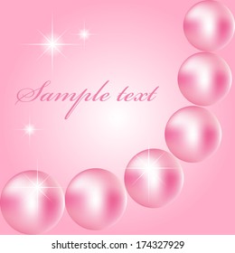 Vector illustration of pink beads