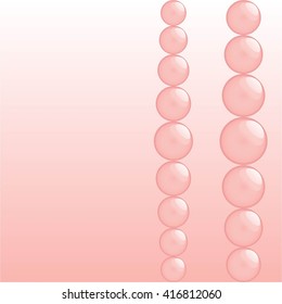 Vector illustration of Pink beads on a pink background.