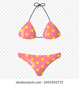 Vector illustration of pink bikini on transparent background