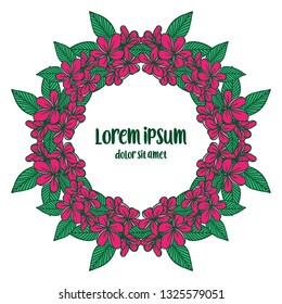 Vector illustration pink bouquets frame with write invitation romantic hand drawn