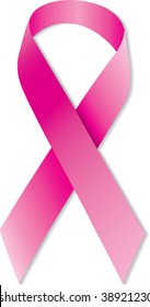 Vector illustration of pink breast cancer awareness ribbon