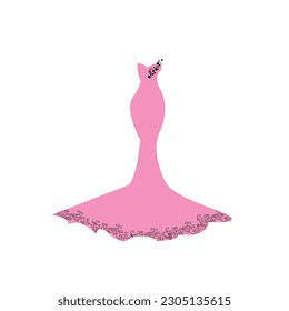 Vector illustration pink bride gown suitable for your design 