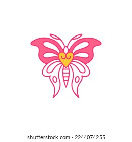 vector illustration of a pink butterfly