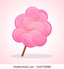 Vector illustration of pink candy floss icon