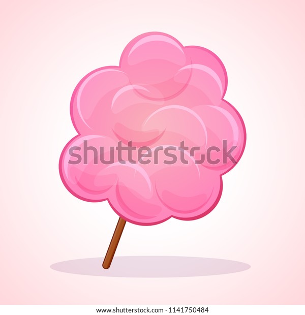 Vector Illustration Pink Candy Floss Icon Stock Vector (Royalty Free ...