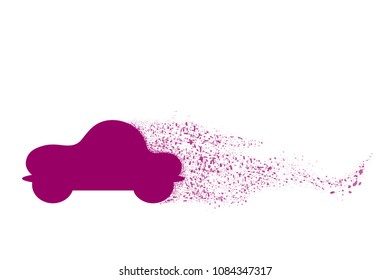 Vector illustration of a pink car on white background.