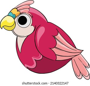vector illustration of a pink chubby bird