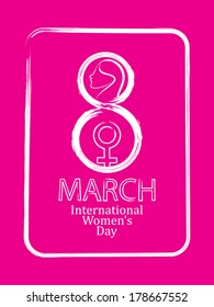 vector illustration of Pink color creative background design for women's day.