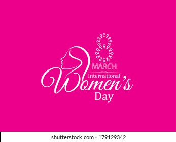 vector illustration of Pink color creative background design for women's day.