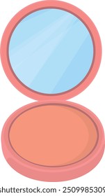 Ilustración vectorial de un polvo compacto rosa con espejo.