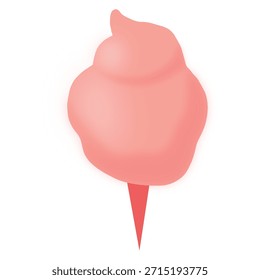 Ilustración vectorial de un caramelo de algodón rosa