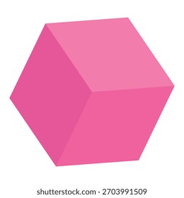 Vektorgrafik eines rosa Würfels in 3D.