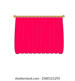 vector illustration of pink curtains