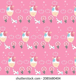 Vector illustration of pink cute cow vector illustration pattern. high quality vector design. easy to edit.
Suitable for all kinds of products, prints, fabrics, backgrounds etc.