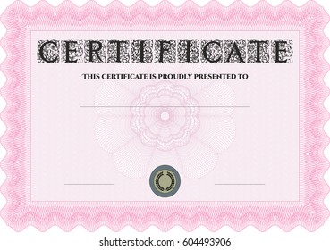 Vector Illustration of Pink Diploma
