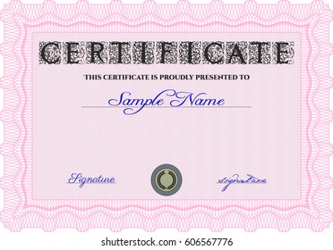 Ilustración vectorial de Diploma Rosa o: vector de stock (libre de ...