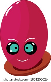 Vector illustration of a pink egg.