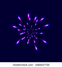 Vector illustration. Pink fireworks.