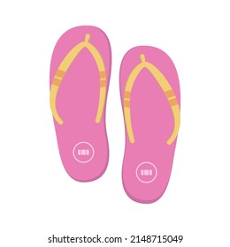 Vector illustration of pink Flip-flops isolated on background.