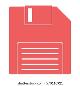 Vector Illustration of Pink Floppy Icon
